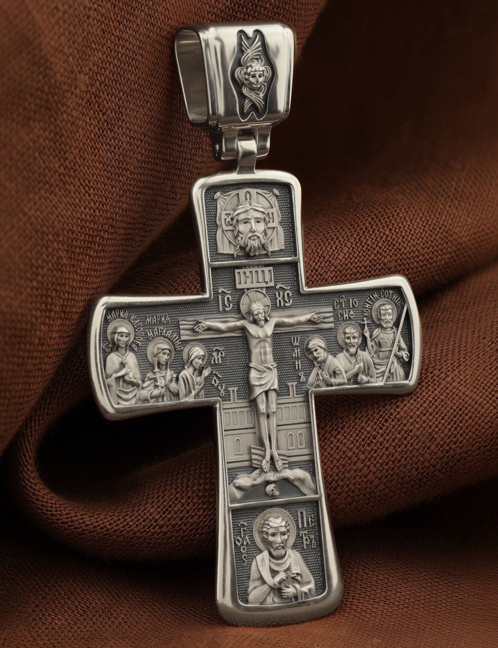 Крест из белого золота