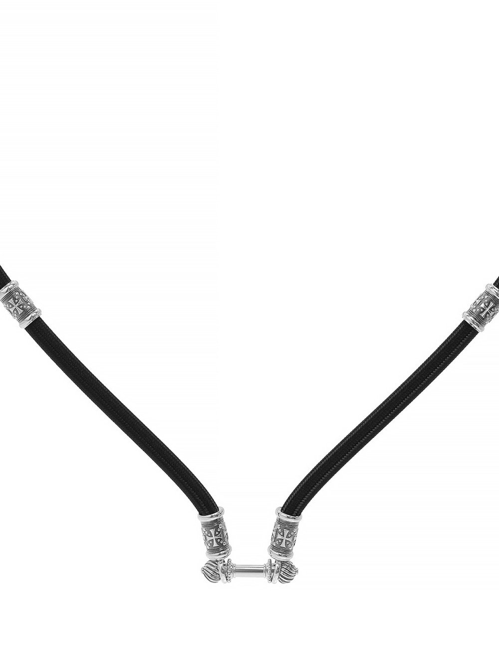 Шнурок шёлковый из белого золота c шёлковым шнурком