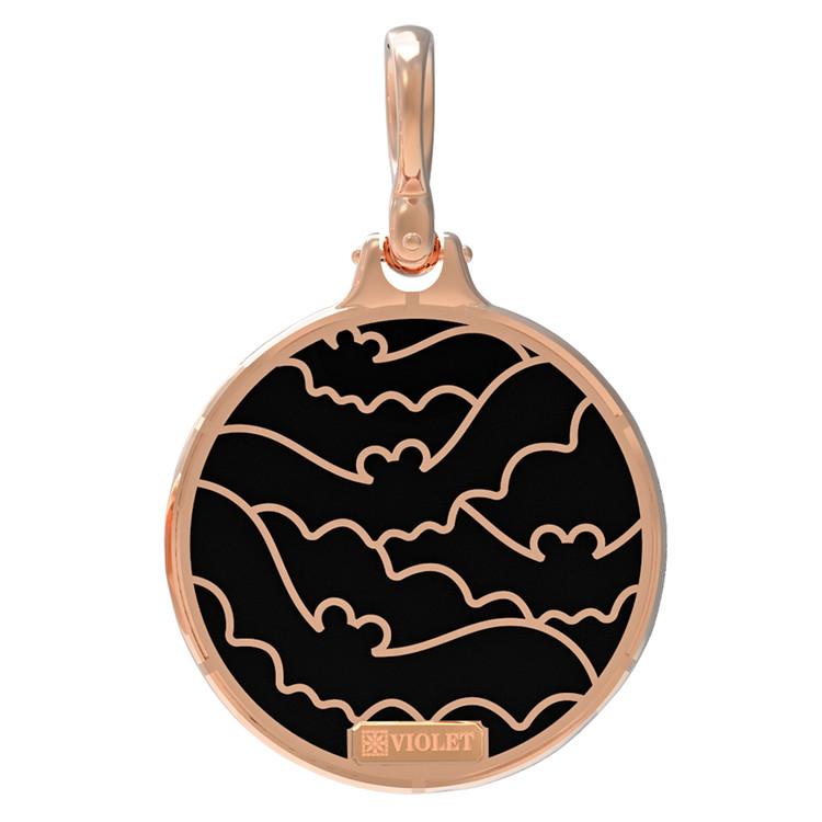 Подвеска из красного золота 585 пробы c эмалью и ониксом