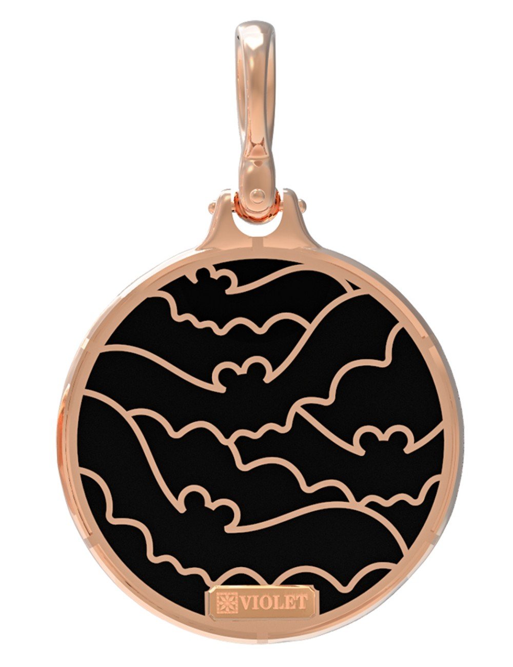 Подвеска из золота c эмалью и ониксом