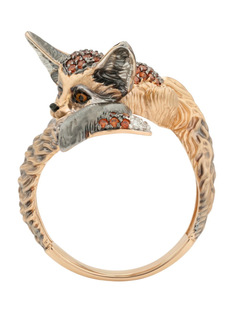 Кольцо из золота c эмалью и фианитом