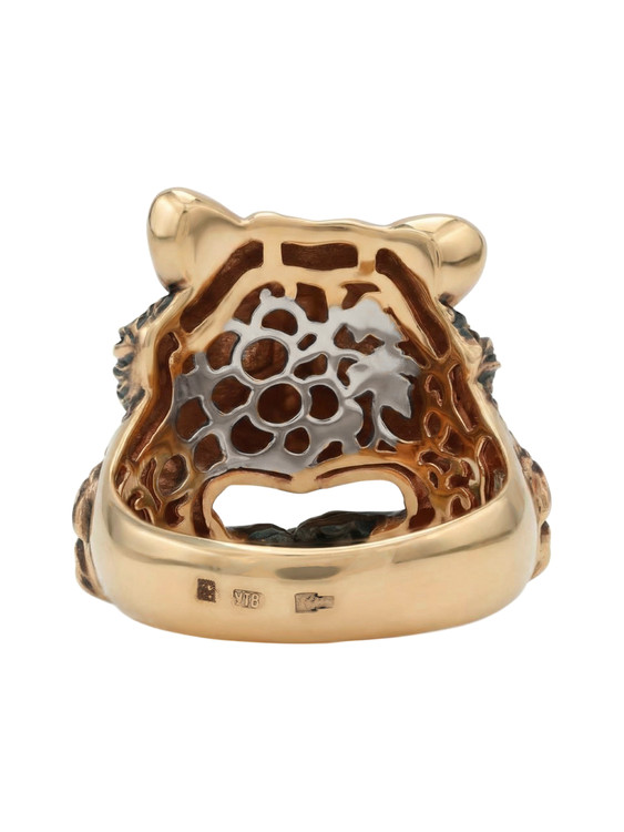 Кольцо из красного золота 585 пробы c эмалью