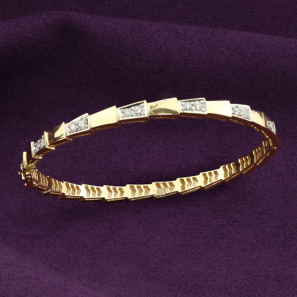 Браслет из лимонного золота 585 пробы c бриллиантами