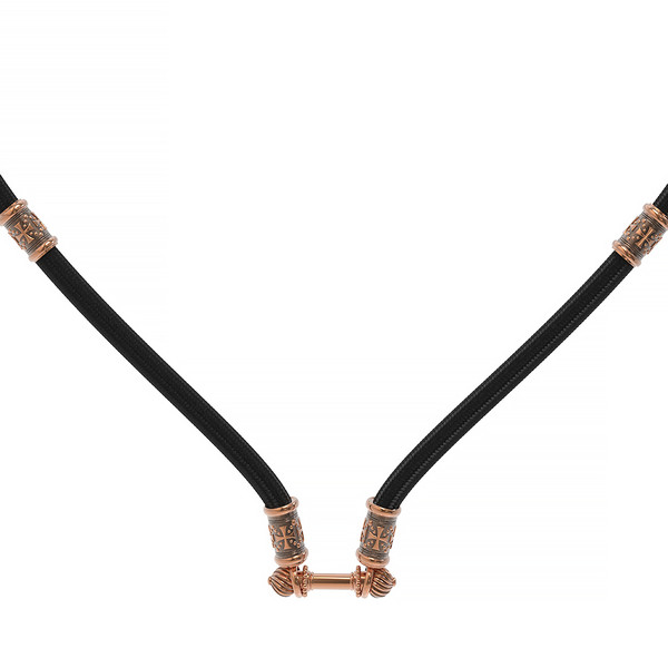 Цепь-шнурок шелк из красного золота 585 пробы c шёлковым шнурком