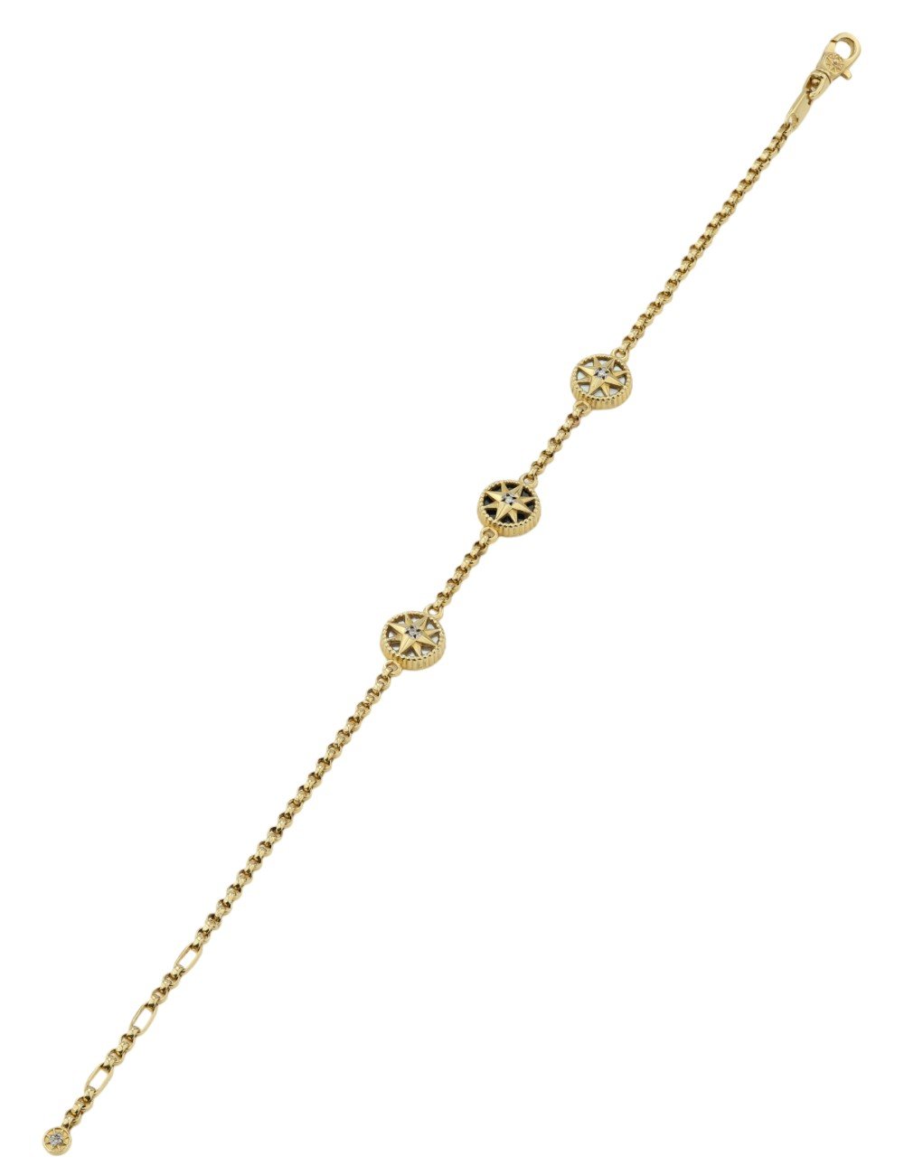 Браслет из лимонного золота c бриллиантами, ониксом и перламутром