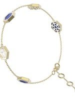 Браслет из лимонного золота c лазуритом и перламутром