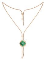 Колье из золота c малахитом и перламутром