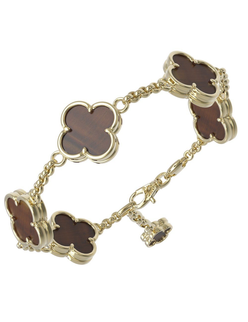 Браслет из лимонного золота c тигровым глазом