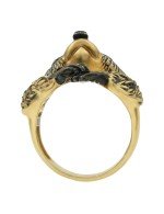 Кольцо из лимонного золота c эмалью