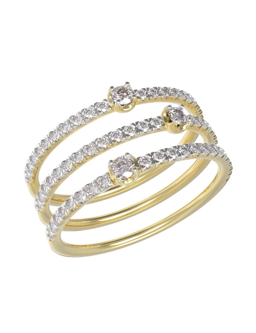 Кольцо из лимонного золота c бриллиантами