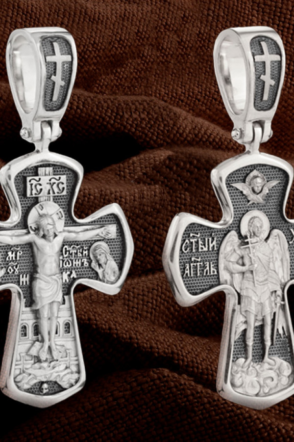 Крест из белого золота 585 пробы