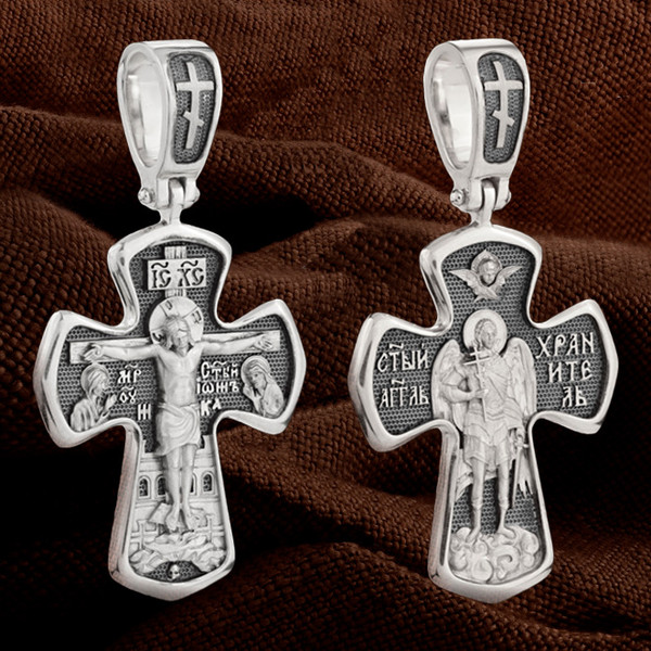 Крест из белого золота 585 пробы