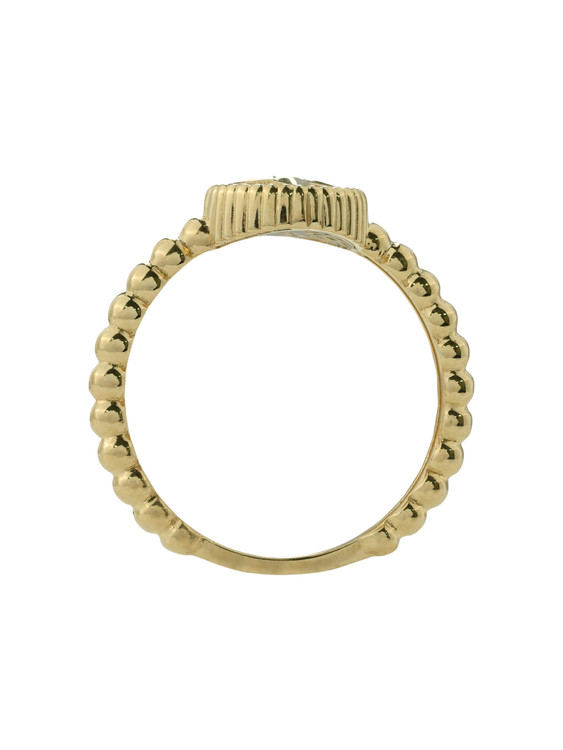 Кольцо из лимонного золота 585 пробы c бриллиантами и лазуритом