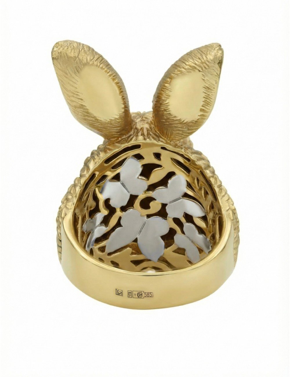 Кольцо из лимонного золота c эмалью