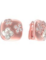 Серьги из розового золота c бриллиантами и перламутром
