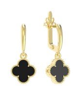 Серьги из лимонного золота c ониксом