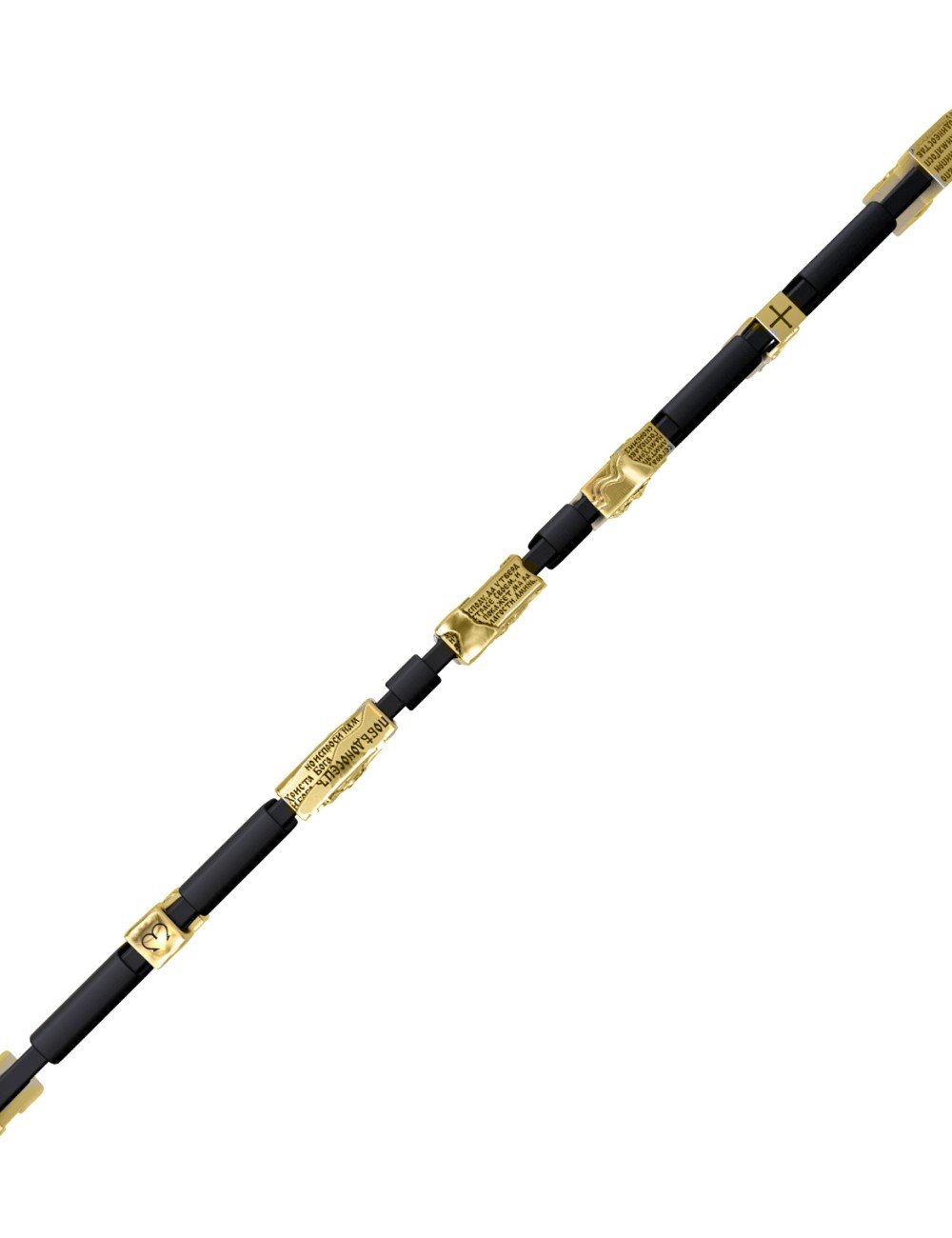 Браслет из лимонного золота c кожаным шнурком