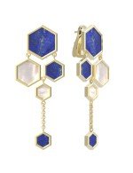 Серьги из лимонного золота c лазуритом и перламутром