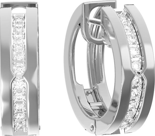 Серьги из белого золота 585 пробы c бриллиантами