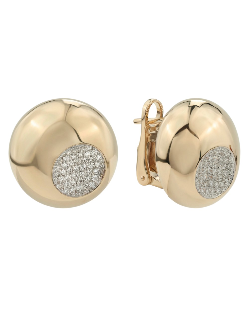 Серьги из красного золота 585 пробы c бриллиантами