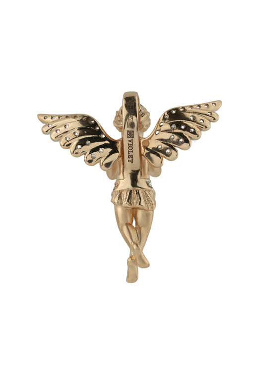 Подвеска из красного золота 585 пробы c фианитом