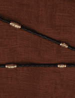 Гайтан из золота c кожаным шнурком