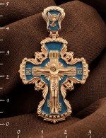 Крест из золота c эмалью