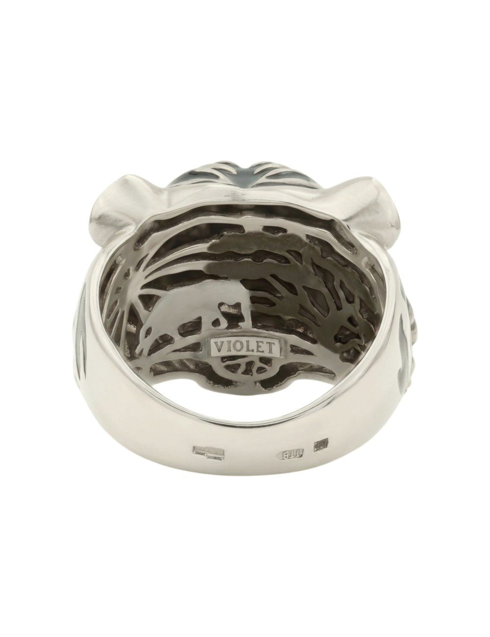 Кольцо из белого золота c эмалью