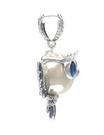 Подвеска из белого золота c эмалью и жемчугом