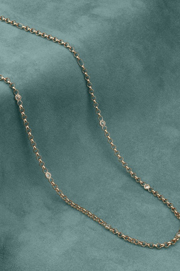 Цепь из золота c фианитом