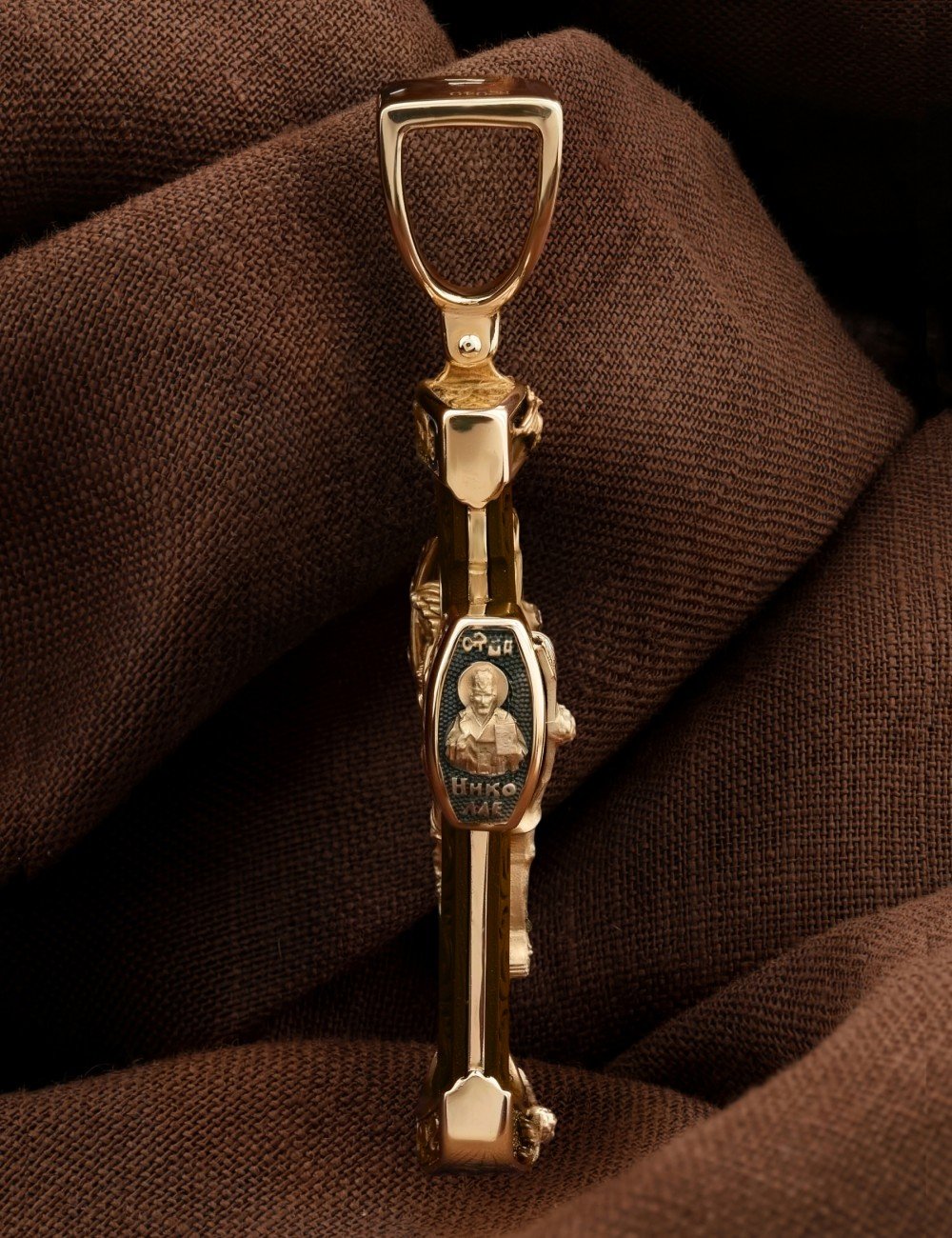 Крест из золота c эбеновым деревом