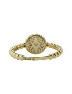 Кольцо из лимонного золота c бриллиантами и перламутром