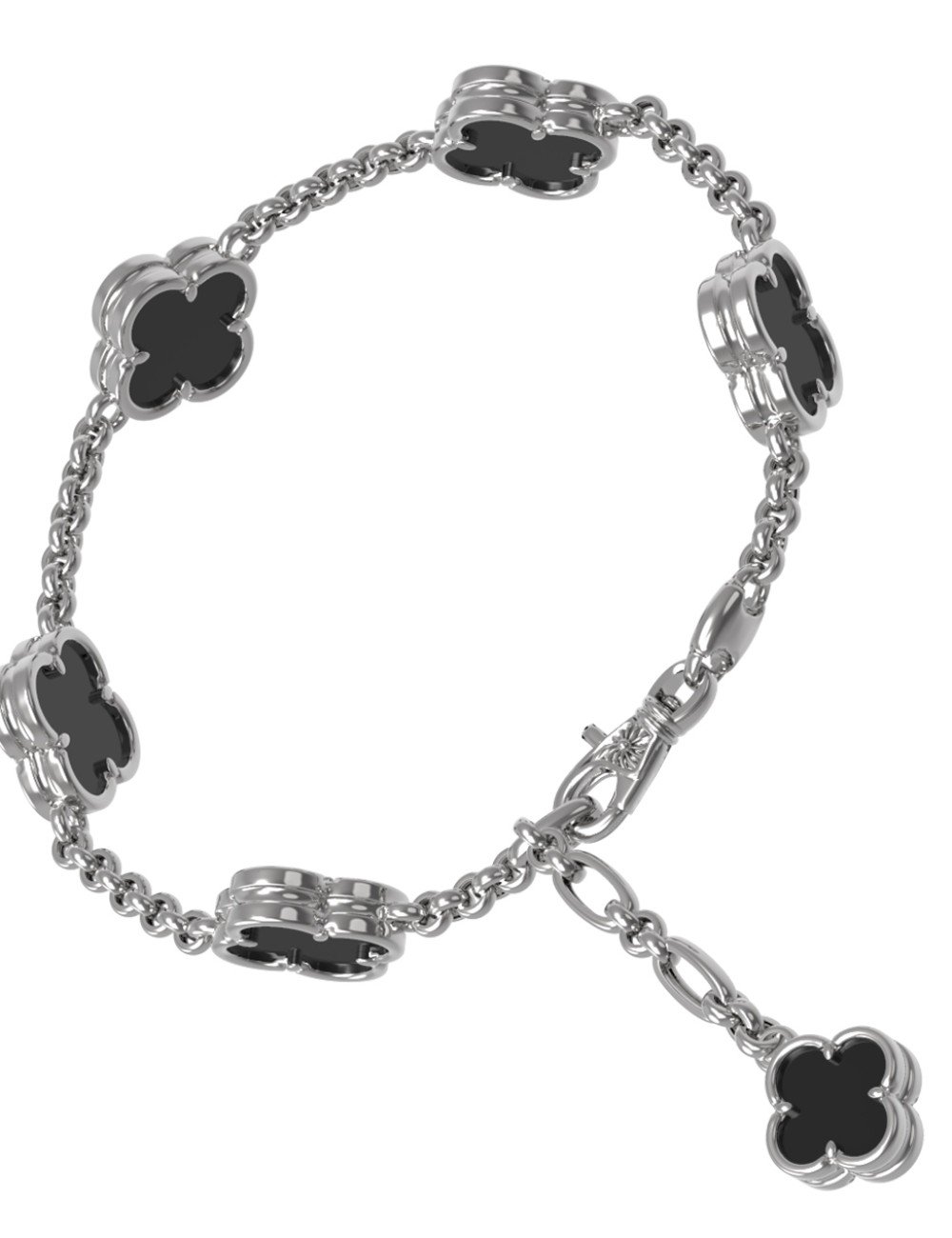 Браслет из белого золота c ониксом