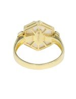 Кольцо из лимонного золота c бриллиантами и перламутром