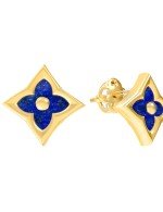 Серьги из лимонного золота c лазуритом