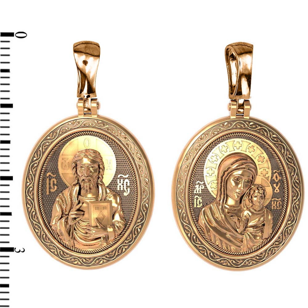 Нательная икона из красного золота 585 пробы