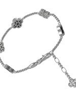 Браслет из белого золота c бриллиантами, ониксом и перламутром