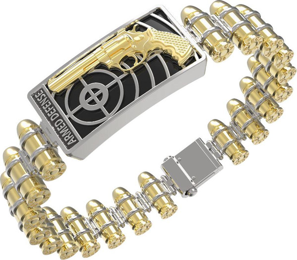 Браслет из лимонного золота 585 пробы c ониксом