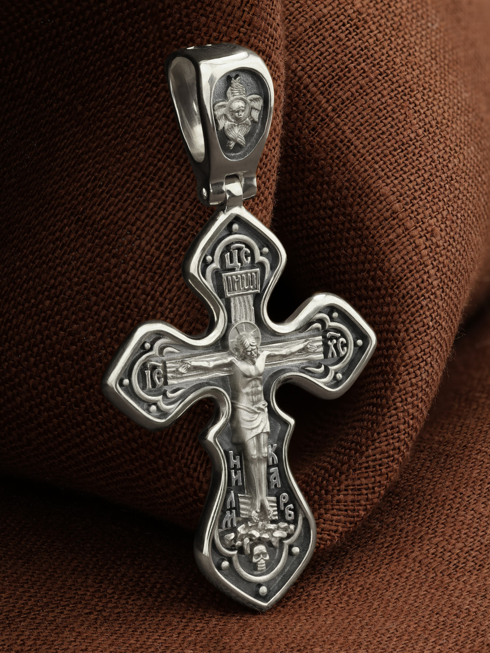 Крест из белого золота 585 пробы