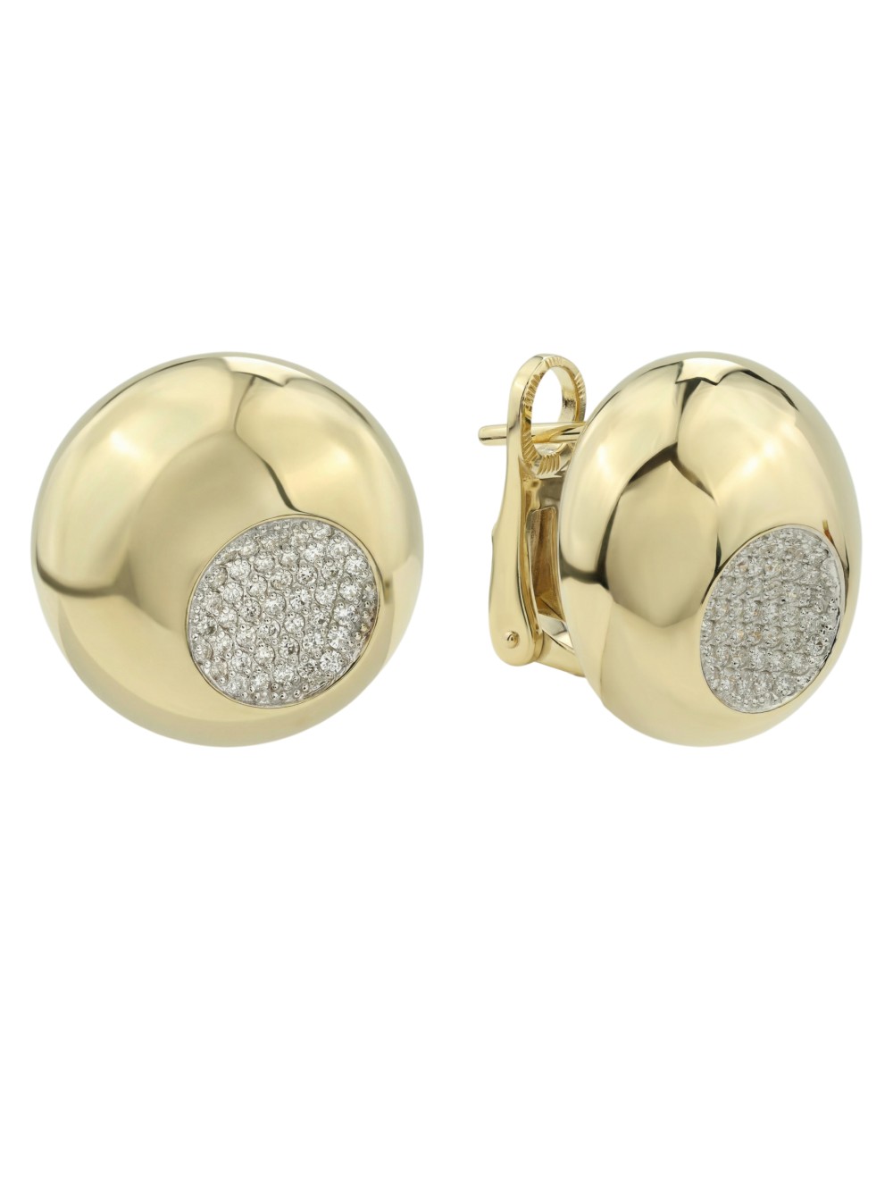 Серьги из лимонного золота 585 пробы c бриллиантами