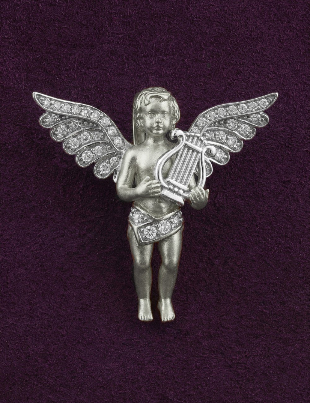 Подвеска из белого золота c фианитом