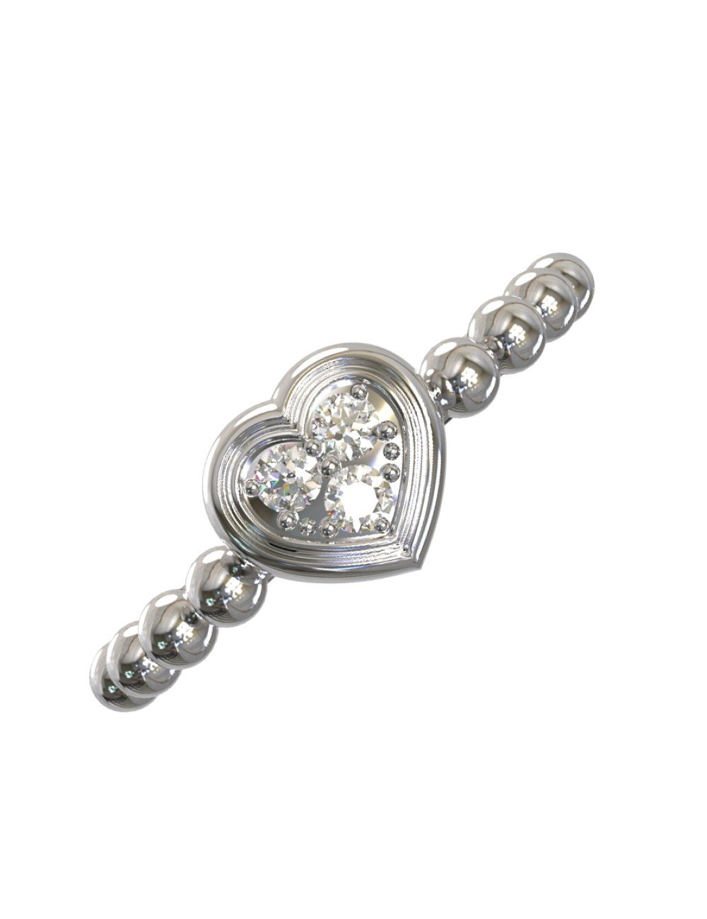 Кольцо из белого золота c бриллиантами