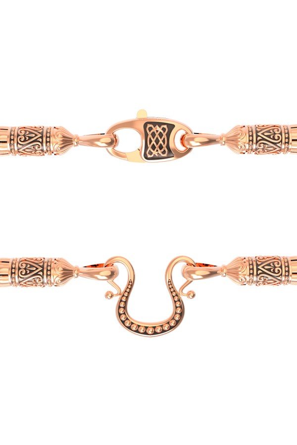 Гайтан из золота c кожаным шнурком