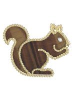 Брошь из лимонного золота c бриллиантами и тигровым глазом