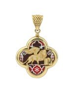 Подвеска из лимонного золота c эмалью и перламутром