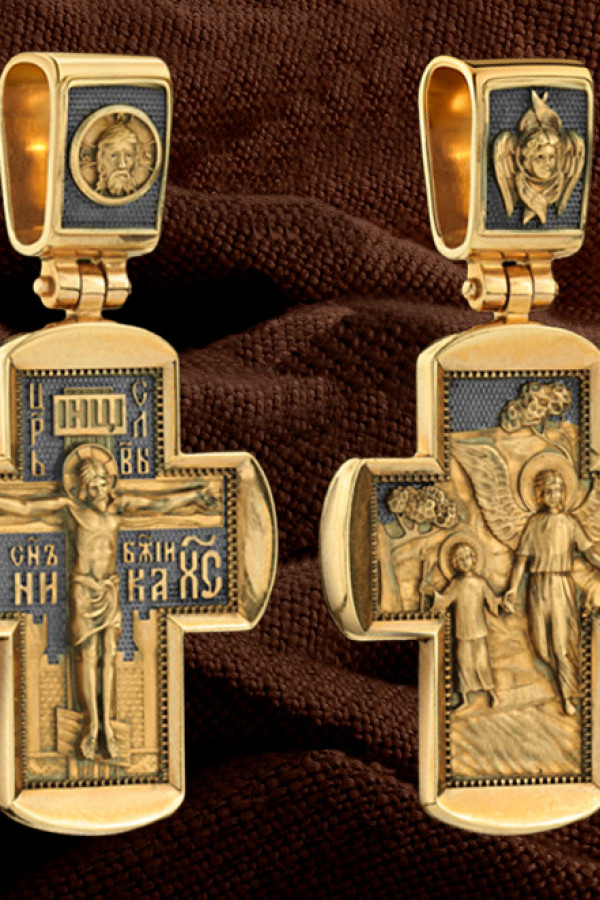 Крест из лимонного золота 585 пробы