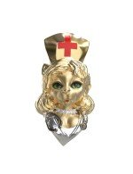 Подвеска из лимонного золота c эмалью, бриллиантами и рубином