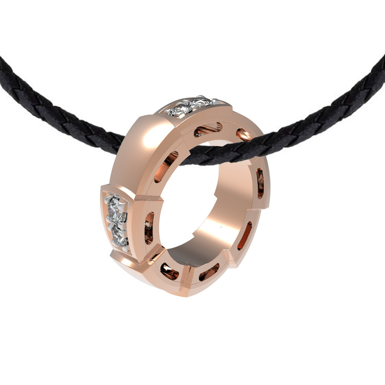 Подвеска из красного золота 585 пробы c бриллиантами