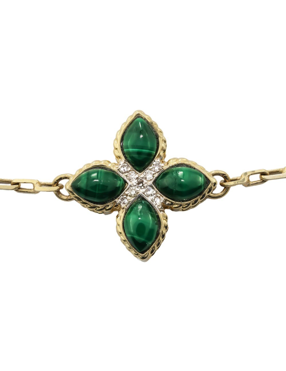 Браслет из лимонного золота c бриллиантами и малахитом