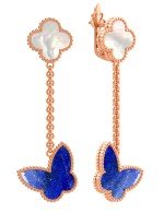 Серьги из золота c лазуритом и перламутром